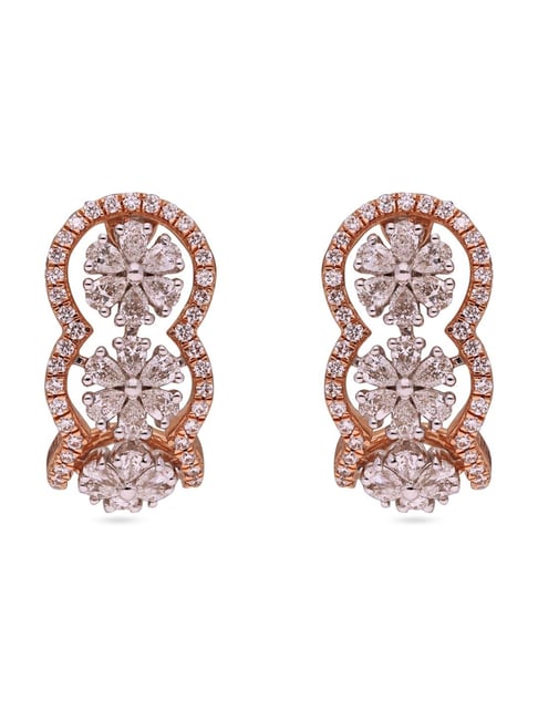 Buy CANDERE  A KALYAN JEWELLERS COMPANY 18k Gold Multi Pierced Real Diamond  Stud Earrings for Women Yellow Gold SIIJ Diamonds at Amazonin