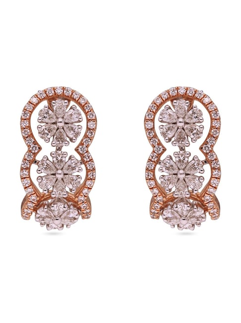 Buy CANDERE  A KALYAN JEWELLERS COMPANY 18k Gold Multi Pierced Real Diamond  Stud Earrings for Women Yellow Gold SIIJ Diamonds at Amazonin