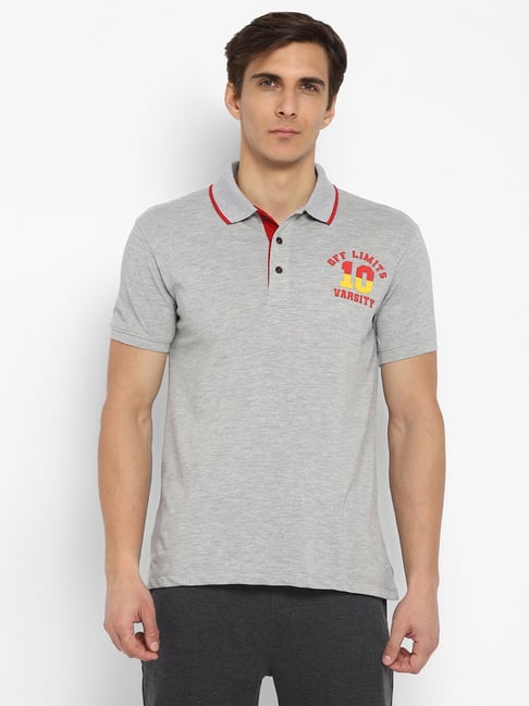 OFF LIMITS Grey Short Sleeves Polo T-Shirt