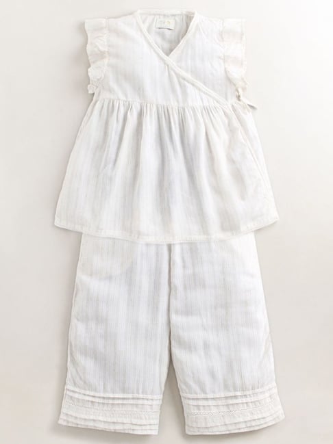 Cherry Crumble by Nitt Hyman Kids White Striped Top Set