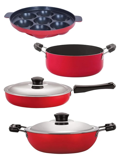 Nirlon Red Aluminium Non- Stick Cookware - Set of 4-picture-23