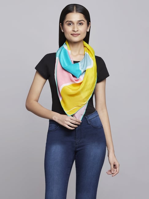 Navyasa by liva Green & Yellow Printed Scarf-image-39