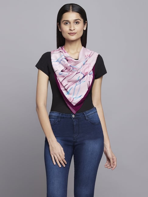 Navyasa by liva Pink Printed Scarf-image-41