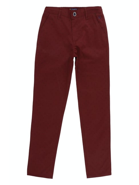 Allen Solly Junior Maroon Printed Trousers