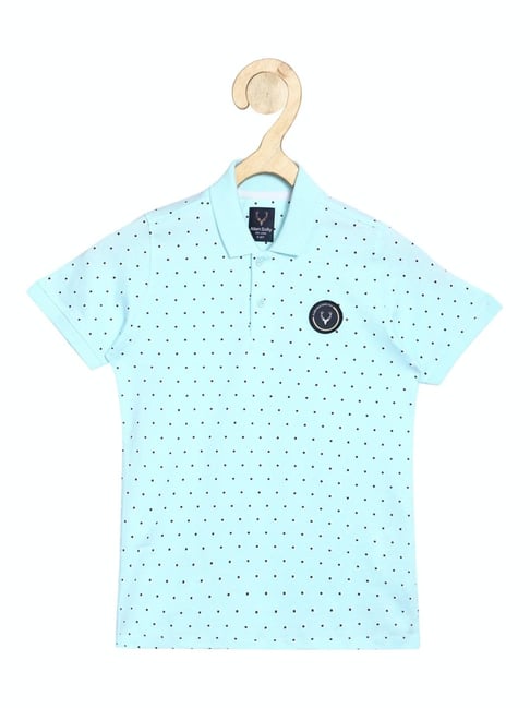 Buy Allen Solly Junior Blue Printed Polo T-Shirt for Boys Clothing