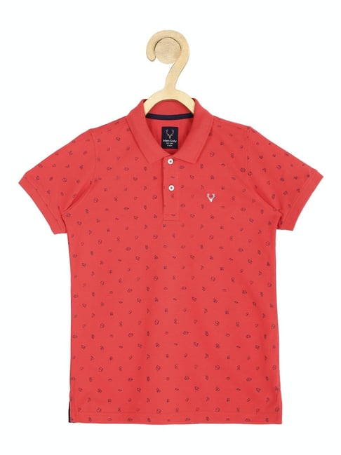 Allen Solly Junior Red Printed Polo T-Shirt