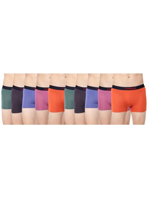 Dollar Bigboss Multicolored Cotton Regular Fit Trunks (Pack of 10)-picture-19