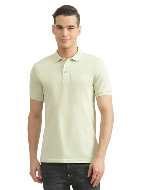 United Colors of Benetton Light Green Regular Fit Polo T-Shirt