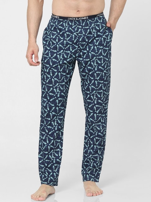 Jack & Jones Blue  Regular Fit Printed Pyjamas