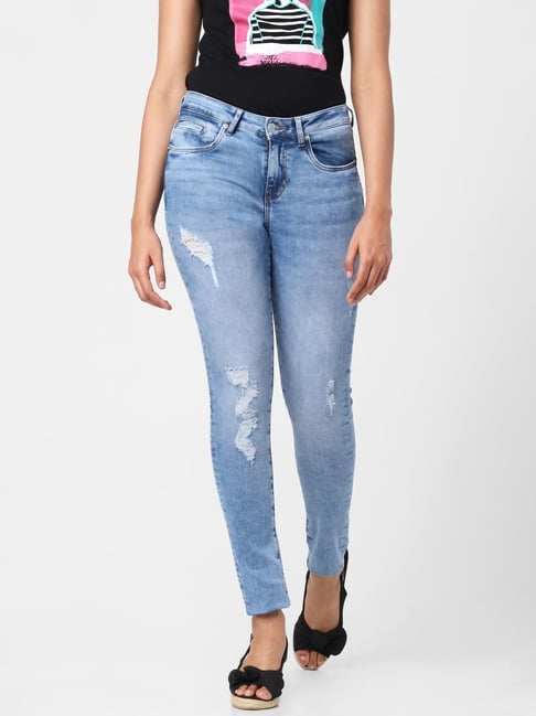 Color Peep Distressed HighRise Skinny Jeans – Coloristas Closet