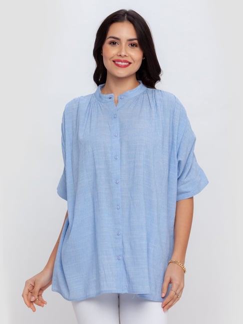 Zink London Blue Regular Fit Shirt Price in India