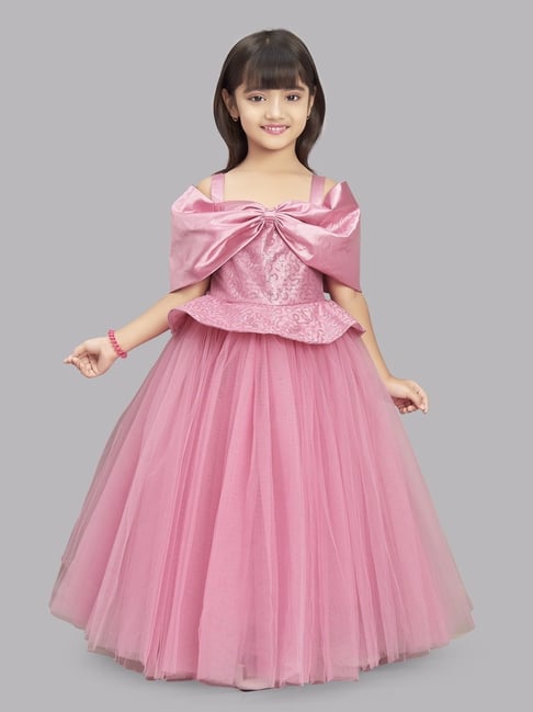 Buy Pink Chick Kids Red & White Solid Full Sleeves Gown for Girls Clothing  Online @ Tata CLiQ