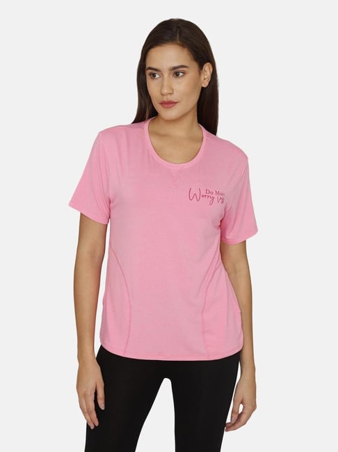 Zivame Pink Graphic Print T-shirt