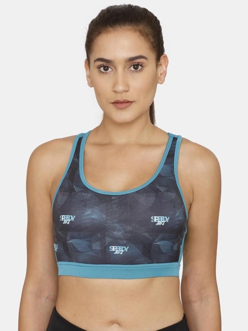 Buy Zelocity by Zivame Blue Printed Sports Bra for Women's Online @ Tata  CLiQ