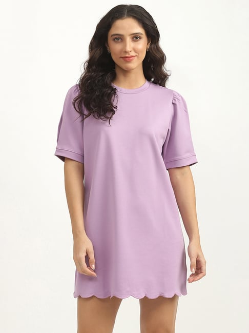 United Colors of Benetton Lilac T-Shirt Dress Price in India