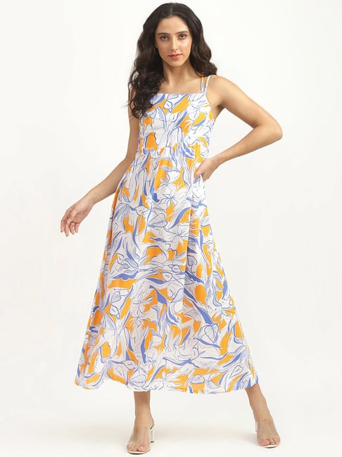 United Colors of Benetton Multicolor Printed Maxi Dress Price in India