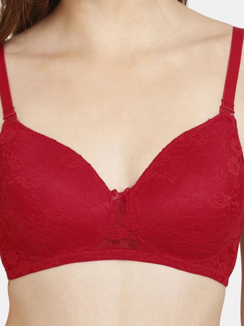 Buy Rosaline by Zivame Red Lace Padded Bra for Women Online @ Tata CLiQ