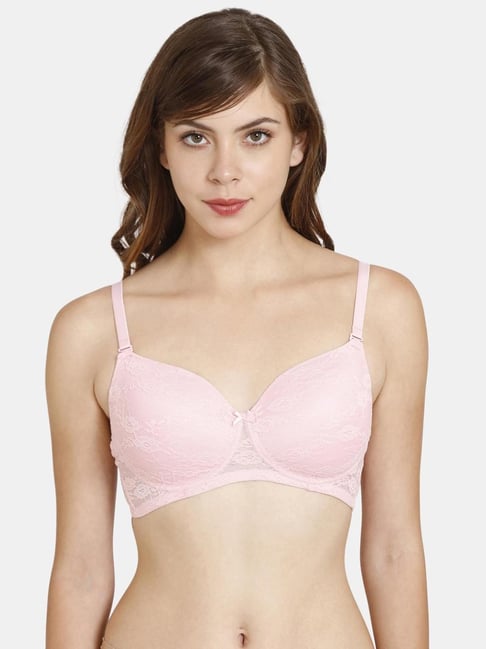 Buy Rosaline by Zivame Pink Lace Padded Bra for Women Online @ Tata CLiQ