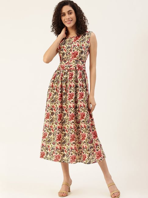Sleeveless Floral Print Knee Length Party Dress,Size (XS-30 to L-38) –  Style Icon www.dressrent.in