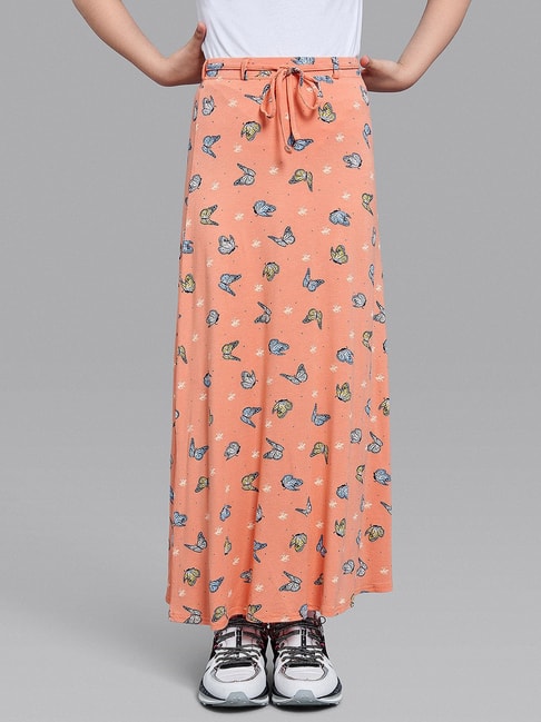 Beverly Hills Polo Club Kids Coral Printed Skirt