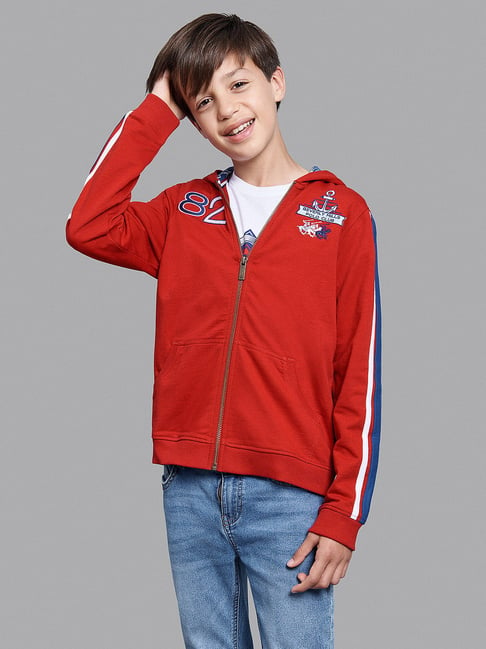 Buy Boys Red Solid Hooded Full Sleeve Boys Jacket Online in India - Monte  Carlo