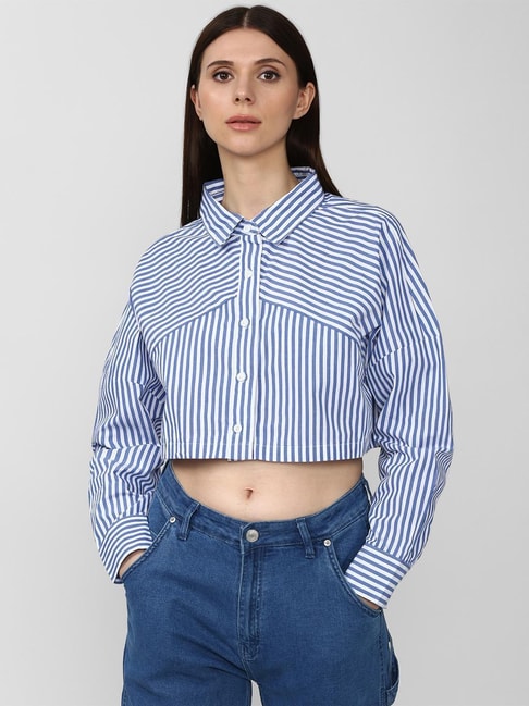 Forever 21 Blue Striped Shirt Price in India