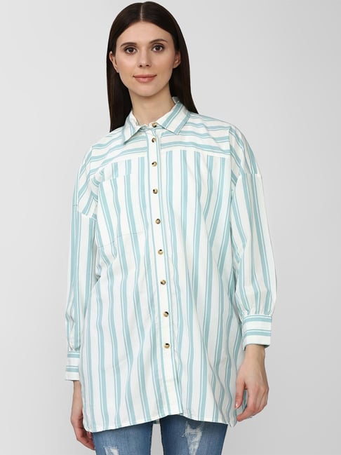 Buy Forever 21 Green Striped Shirt for Women Online @ Tata CLiQ