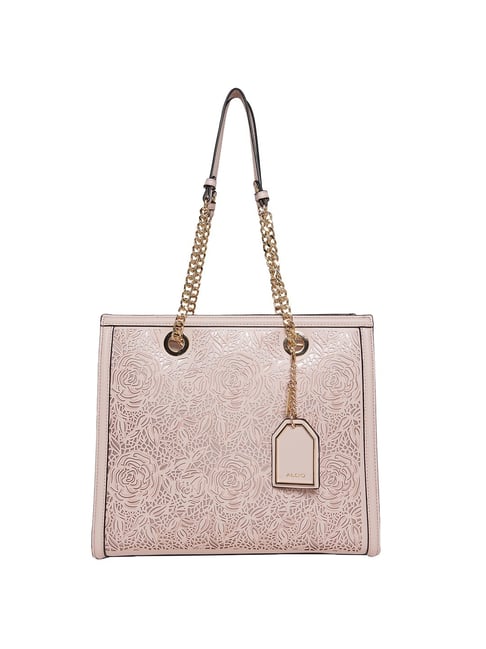 Aldo Botanika680 Light Pink Cut Work Medium Tote Handbag