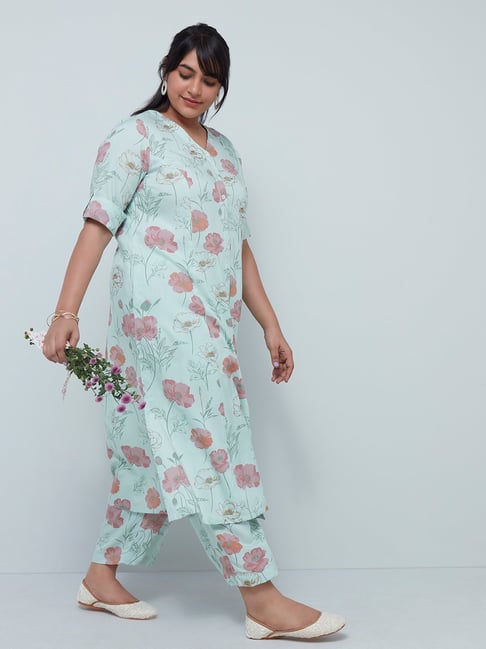 Diza Curves by Westside Mint Floral-Printed A-Line Kurta Price in India