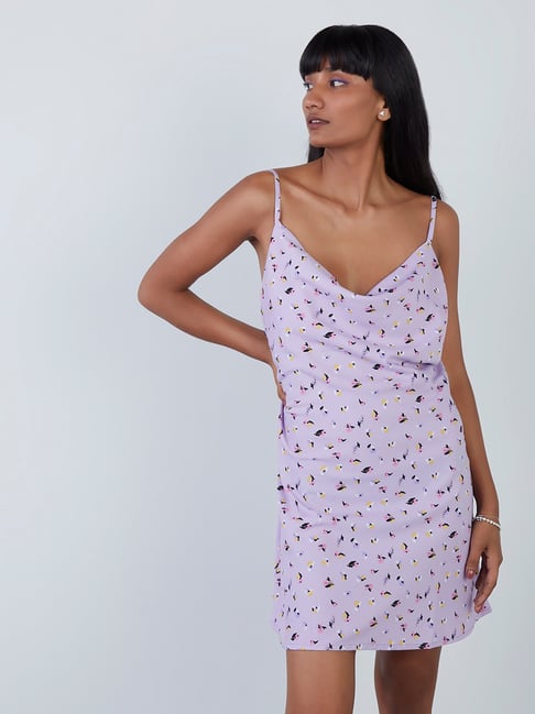 Nuon by Westside Lavender Printed Gabbie Dress Price in India