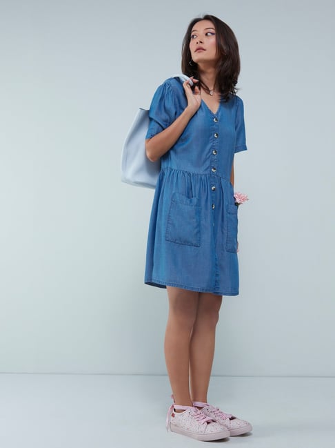 Nuon by Westside Blue Chambray Dress Price in India