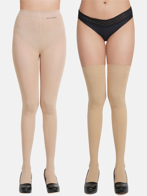 Buy mod & shy Black Self Pattern Full Length Stockings for Women Online @  Tata CLiQ