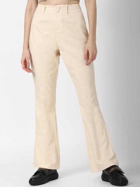 Buy online Women Solid Cotton Bootcut Trouser from bottom wear for Women by  Fithub for ₹899 at 55% off | 2024 Limeroad.com