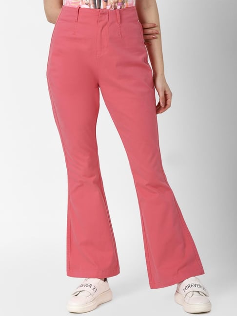 Pink bootcut trousers sale