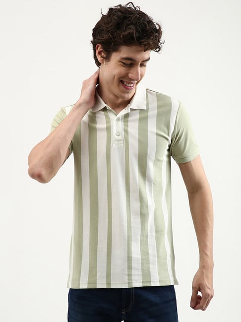 United Colors of Benetton Green & White Polo T-Shirt