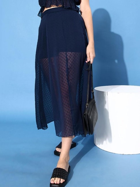 Anvi Be Yourself Navy Self Print Skirt Price in India
