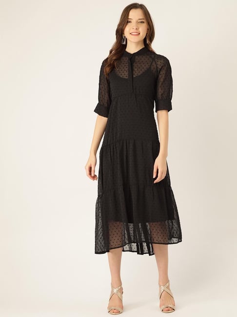 Anvi Be Yourself Black Regular Fit Dress Price in India