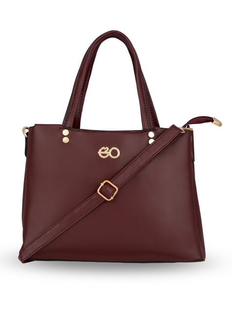 E2O Maroon Medium Satchel Handbag