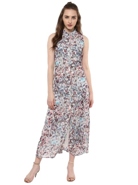 StyleStone Multicolor Floral Print Maxi Dress Price in India