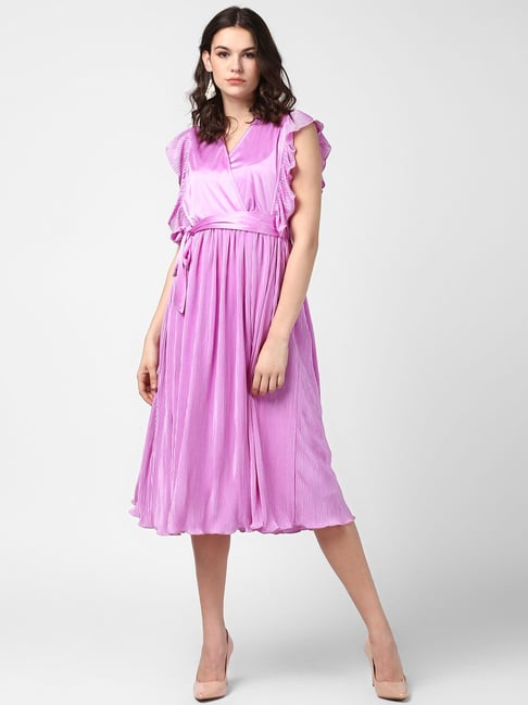 StyleStone Lavender Regular Fit & Flare Dress Price in India