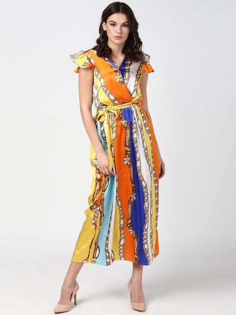 StyleStone Multicolor Printed Midi Dress Price in India