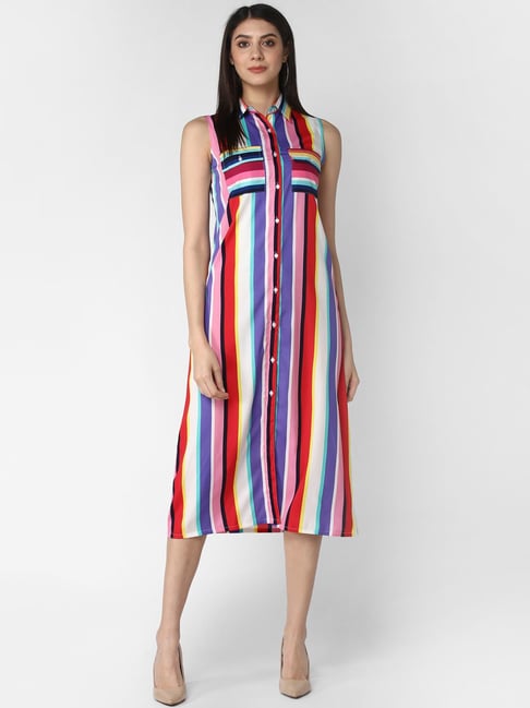 StyleStone Multicolor Striped Shirt Dress-picture-24