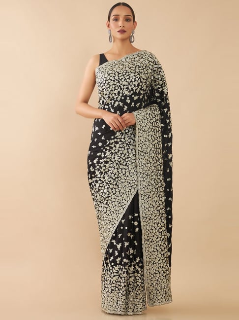 Buy Black Sarees for Women by SOCH Online