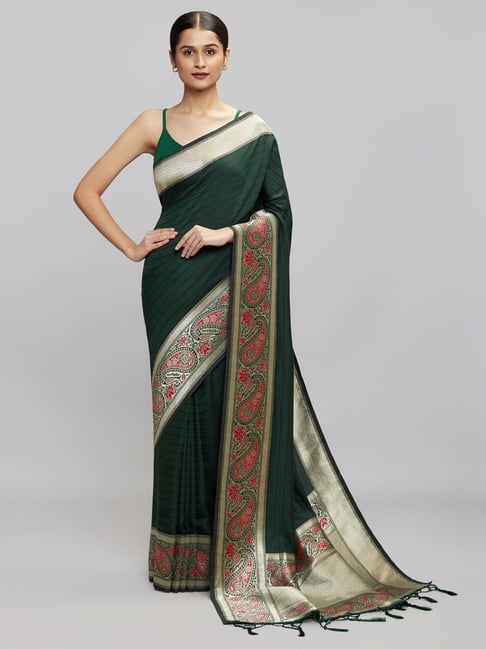 Navyasa By Liva Green Woven Saree Price in India