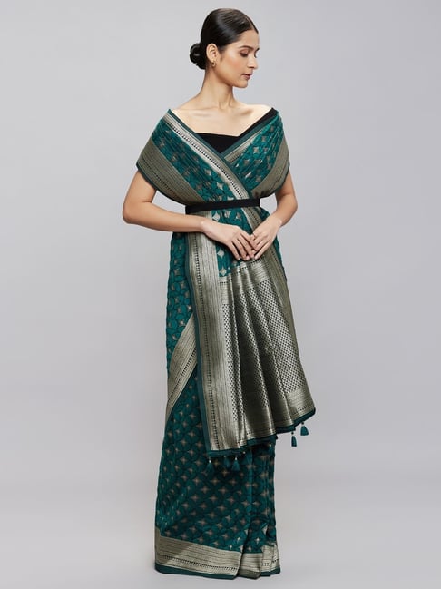 Navyasa By Liva Blue Woven Saree Price in India