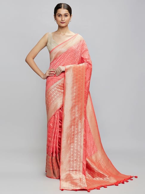 Navyasa By Liva Pink Woven Saree Price in India