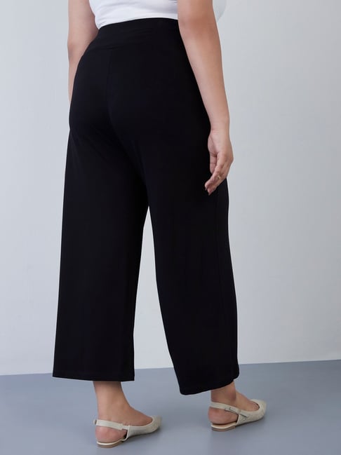 Buy Gia Curves by Westside Black Pinstripe-Detailed Ponte Pants Online at  best price at TataCLiQ