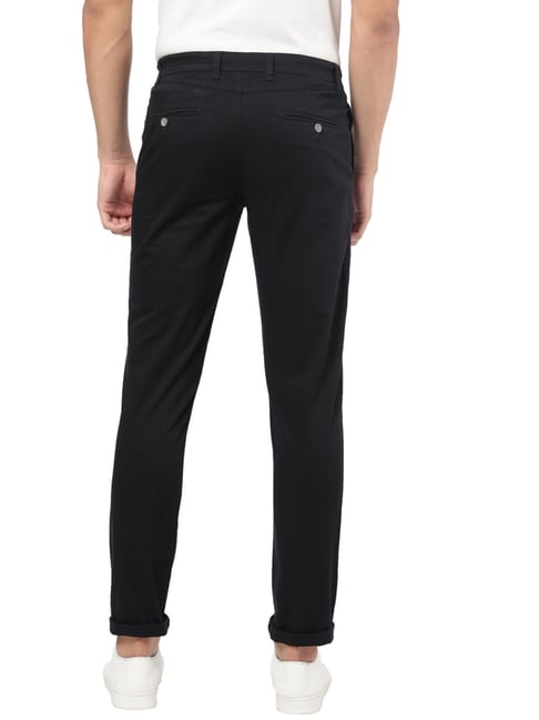 Buy AD by Arvind Solid Cotton Stretch Trousers - NNNOW.com