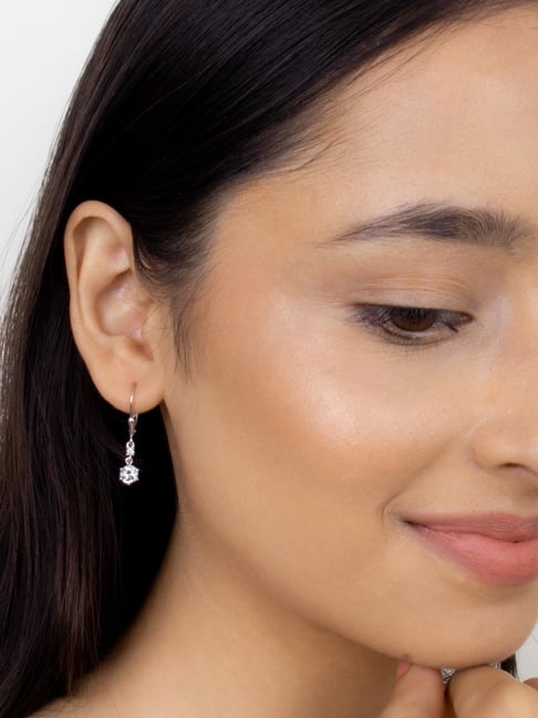 OOMPH Silver Cubic Zirconia Solitaire Crown Ear Stud Fine Earrings Buy  OOMPH Silver Cubic Zirconia Solitaire Crown Ear Stud Fine Earrings Online  at Best Price in India  Nykaa