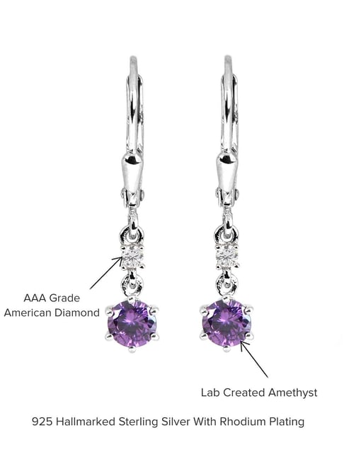 Amethyst Tree Silver Earring – SILBERUH